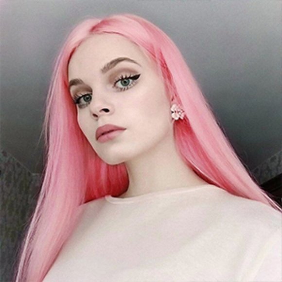 Lace Front Pink Straight Synthetic Hair Wig 30\